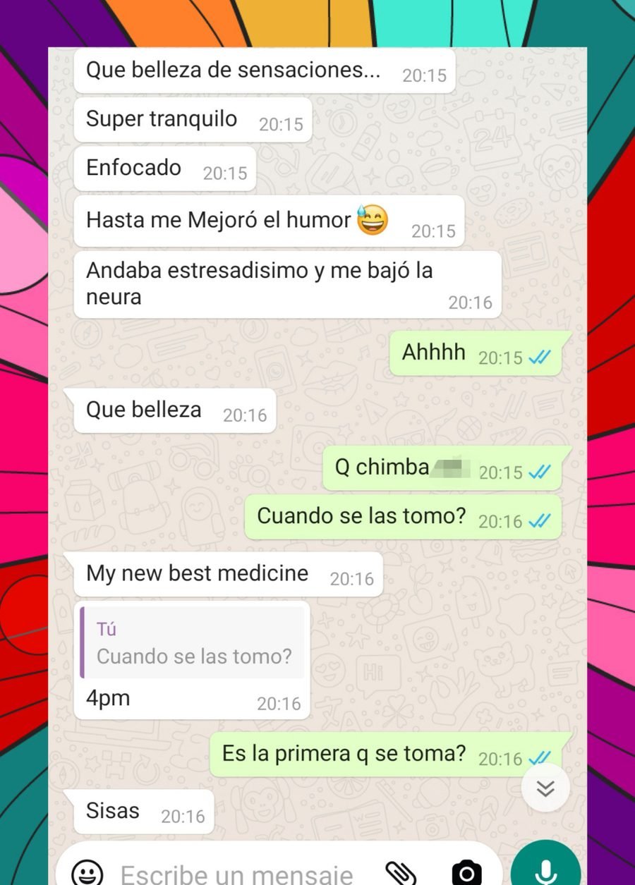 Captura de la conversación, con los datos de la persona recortados
