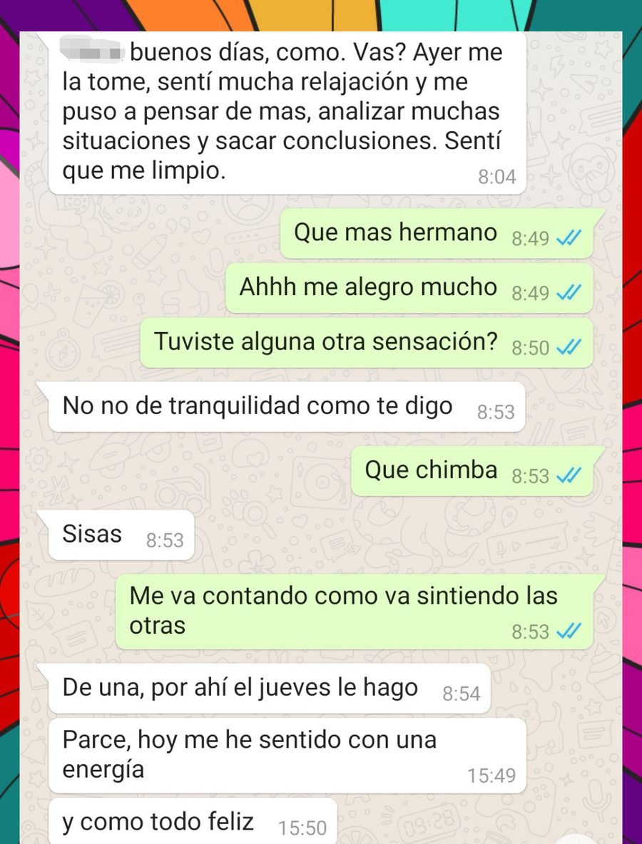 Captura de la conversación, con los datos de la persona recortados