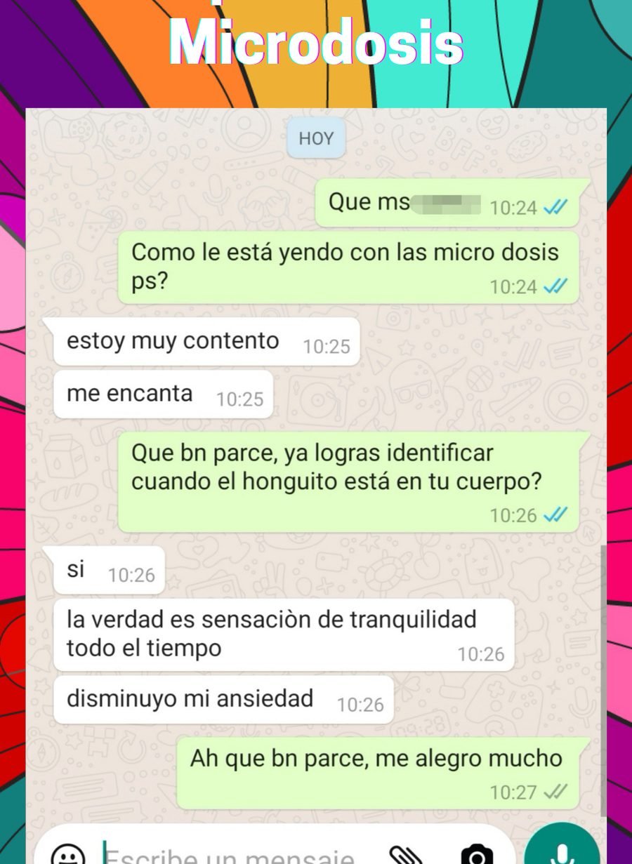 Captura de la conversación, con los datos de la persona recortados